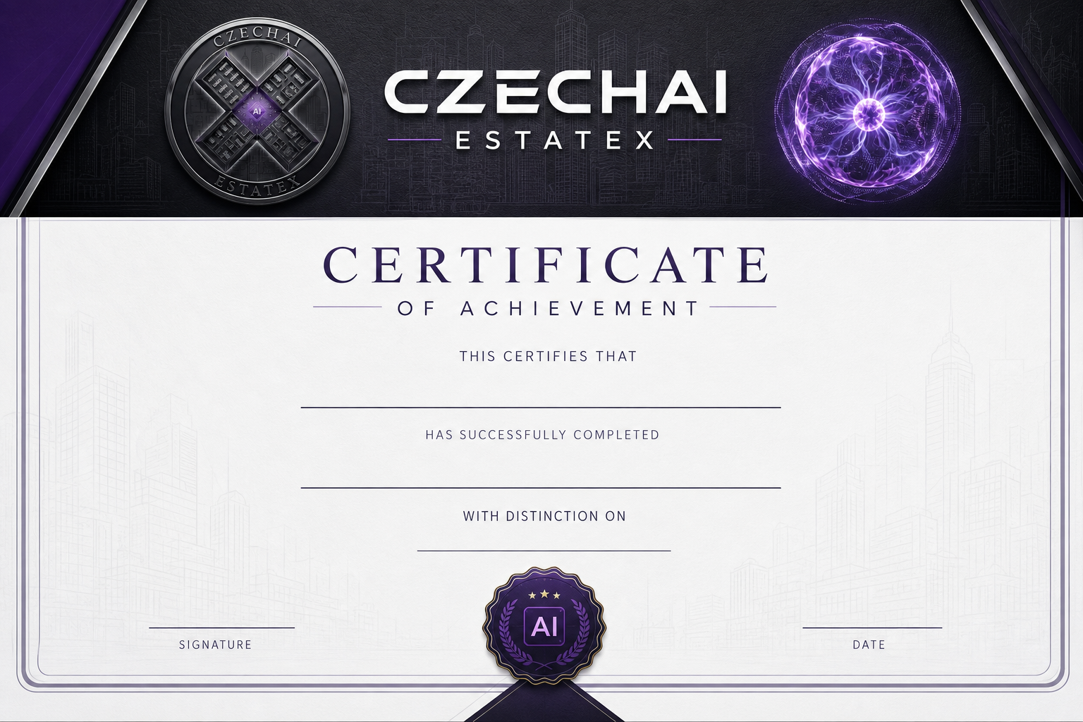 CzechAI Academy certifikát — světlé tělo